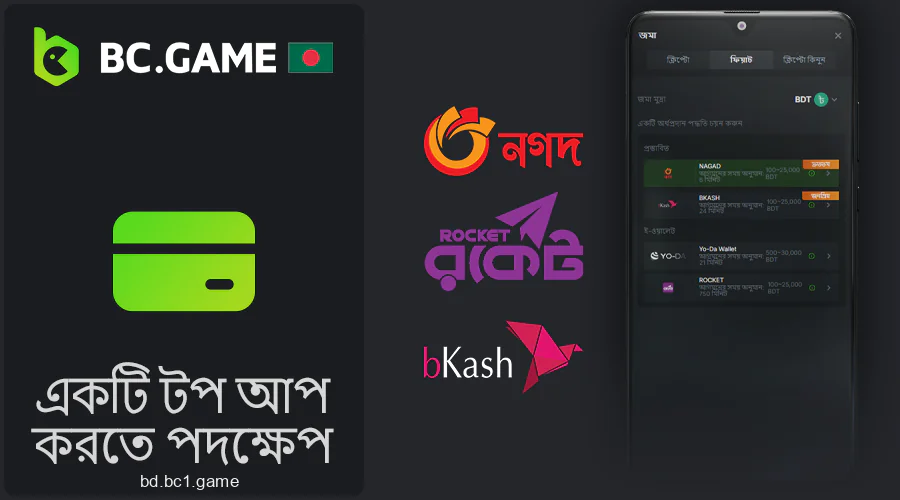 বাংলাদেশে BC.Game অ্যাপে উপলব্ধ অর্থপ্রদানের পদ্ধতি