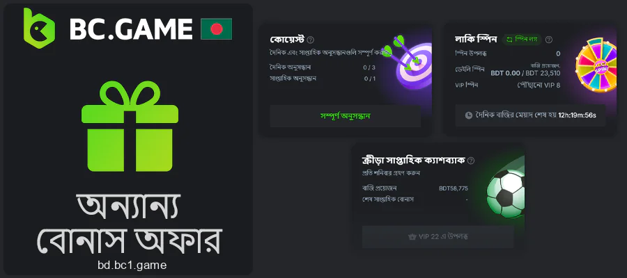 BC.Game ক্যাসিনো থেকে সমস্ত বোনাস অফার